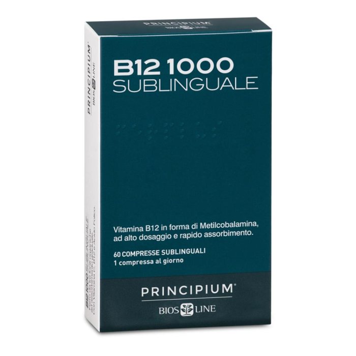 Principium Vitamina B12 1000 mcg 60 Compresse Integratore Alto Dosaggio per Stanchezza e Sistema Nervoso