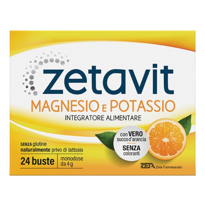 Zetavit Magnesio e Potassio Integratore Alimentare 24 Bustine da 4 g