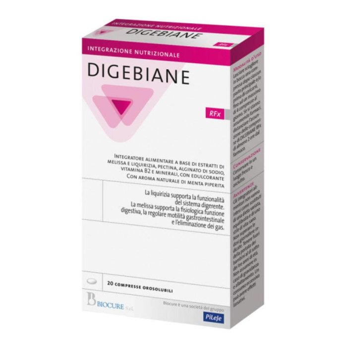 Digebiane RFX Integratore 20 Compresse (Cpr) per Reflusso Gastroesofageo, Acidità e Benessere Digestivo