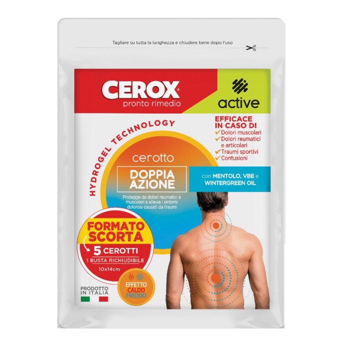 Cerox Active Cerotto Doppia Azione 5 Pezzi per Protezione and Supporto del Piede