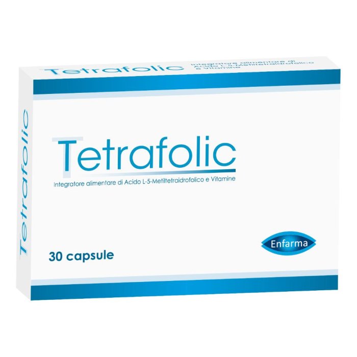 Tetrafolic Enfarma Integratore di Acido Folico Attivo Metilfolato 400 mcg 30 Capsule