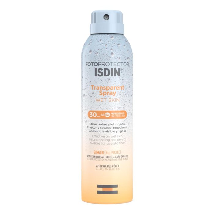 ISDIN Fotoprotector Trasparent Spray Wet Skin SPF30 Protezione Corpo 250 ml