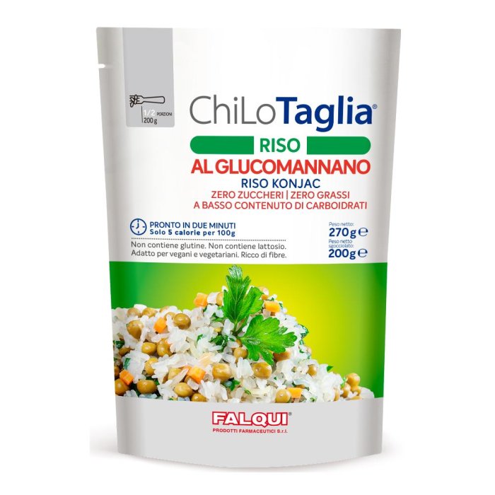 Falqui Alimentazione Speciale ChiLo Taglia Shirataki Pasta di Konjak Chicchi di Riso con Glucomannano 200 g