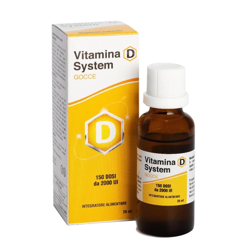 Vitamina D System Gocce - Integratore Alimentare per il Sistema Immunitario e la Salute delle Ossa 26 ml