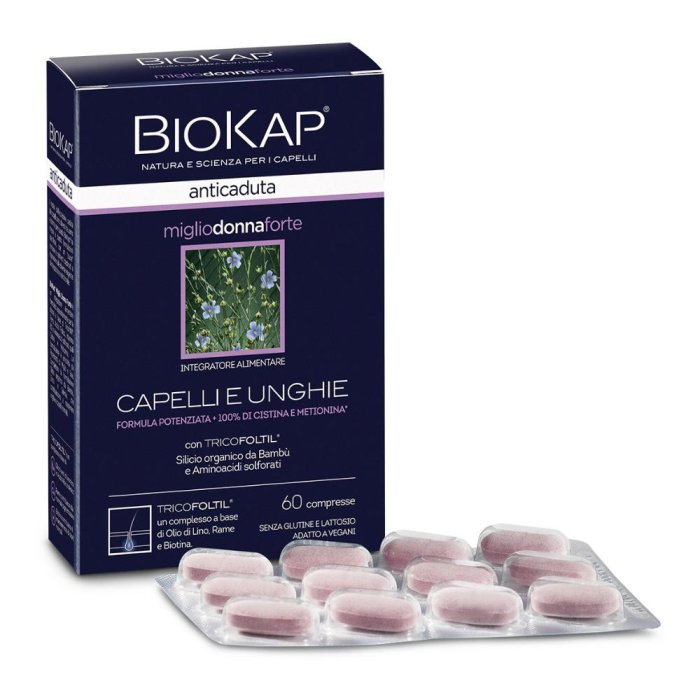 Bios Line Biokap - Anticaduta Miglio Donna Forte con Tricofoltil 60 Compresse
