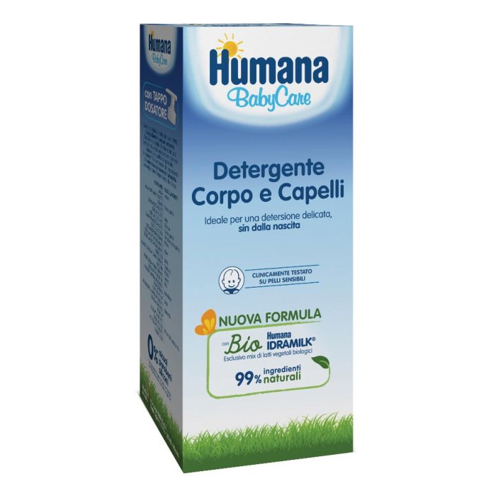Humana Detergente Corpo e Capelli 300 ml per Pelli Delicate di Neonati e Bambini