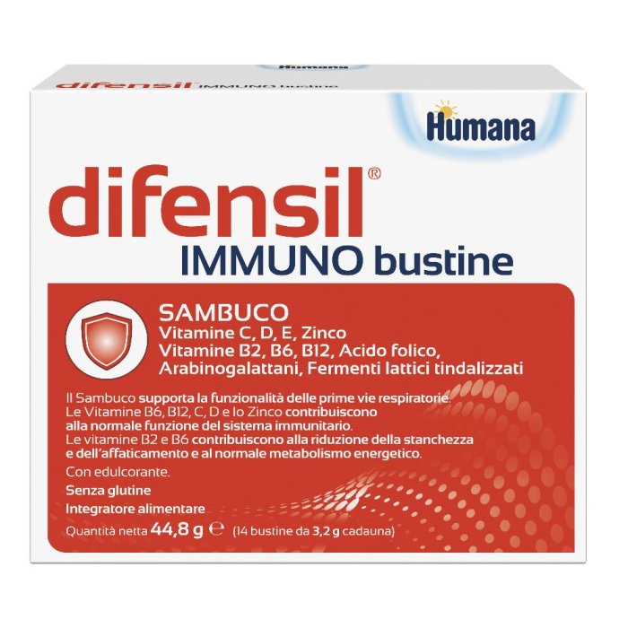 Humana Difensil - Immuno Bustine Integratore Alimentare, 14 Bustine