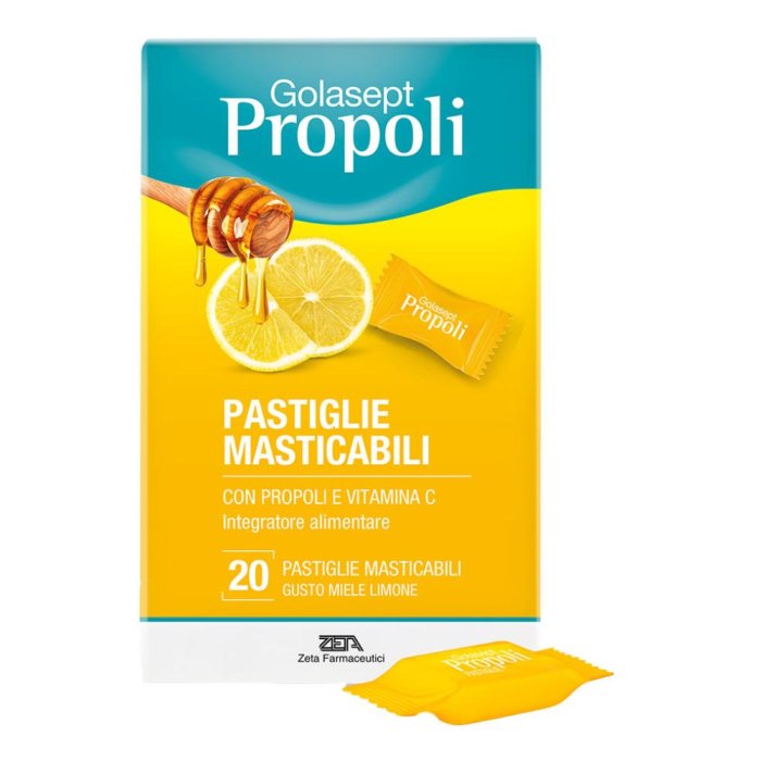 Zeta Farmaceutici Golasept Propoli - Integratore Propoli Vitamina C 20Pastiglie