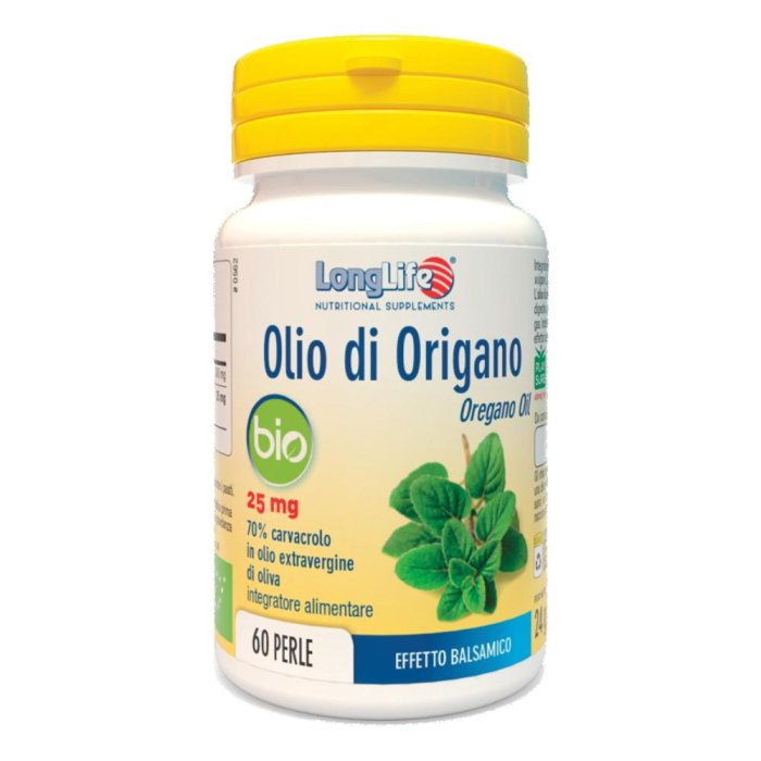 LongLife olio origano bio 60 perle - integratore con olio essenziale di origano per difese immunitarie