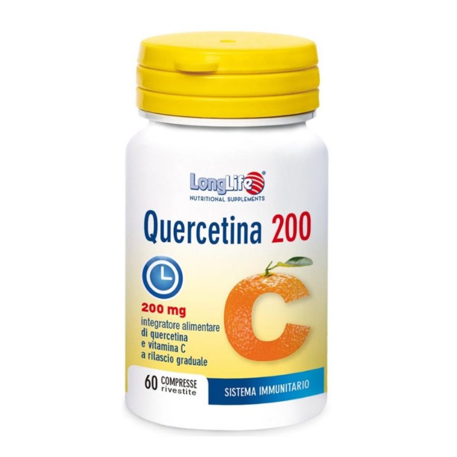 LongLife Quercetina 200 Integratore Antiossidante 60 Compresse | Supporto Sistema Immunitario e Benessere Cardiovascolare LongLife Quercetina 200 Integratore Antiossidante 60 Compresse | Supporto Sistema Immunitario e Benessere Cardiovascolare