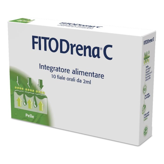 Fitodrena C Fiale Orali 10 Fiale da 2 ml Integratore Drenante a Base di The Verde ed Estratti Vegetali