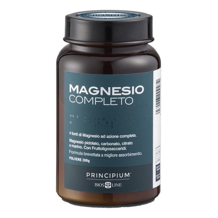 Principium Magnesio Completo 200 Grammi – Integratore in Polvere Bios Line per Stanchezza, Muscoli e Sistema Nervoso