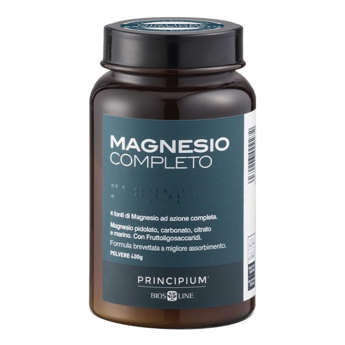 Principium Magnesio Completo 400 g Polvere – Integratore di Magnesio Completo per Stanchezza, Crampi Muscolari e Benessere Psicofisico