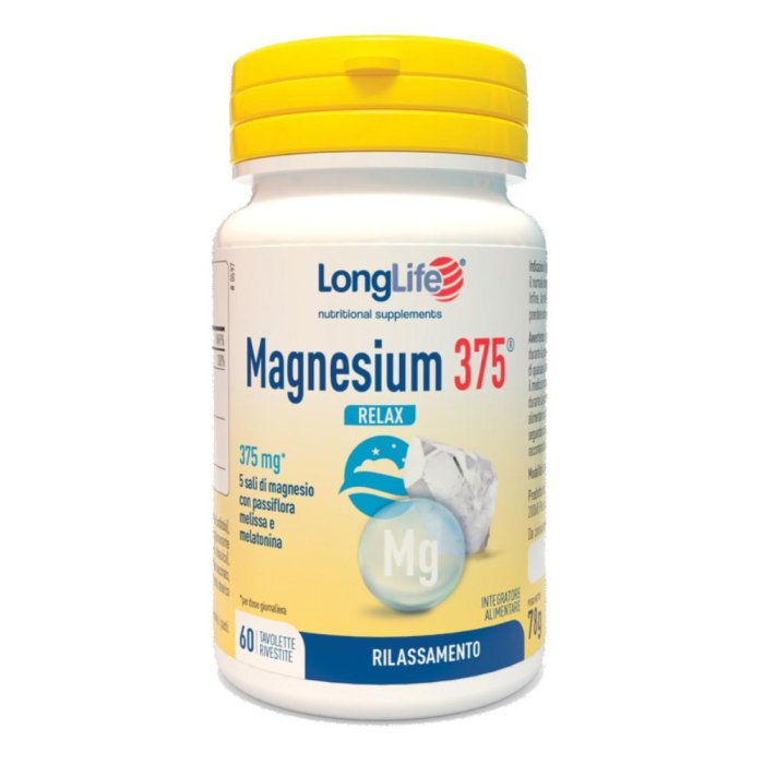 LongLife Magnesium 375 Relax - integratore di magnesio per rilassamento e sistema nervoso