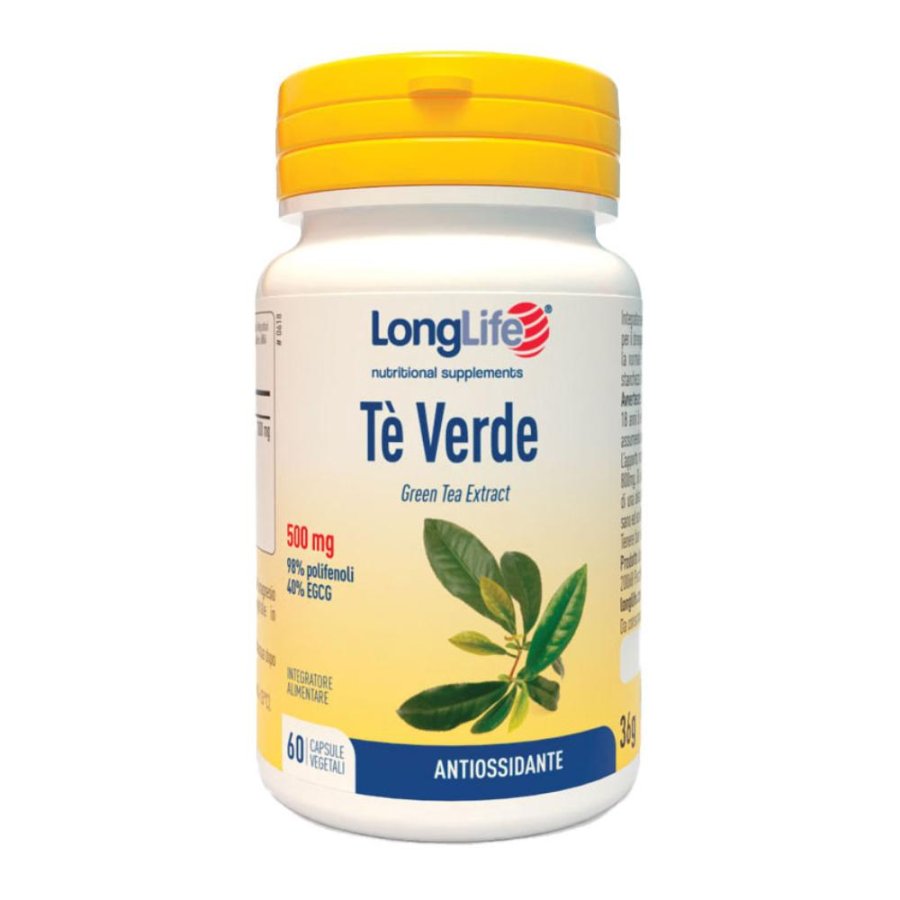 LongLife Tè Verde 500 Milligrammi 60 Capsule Integratore Antiossidante LongLife Tè Verde 500 Milligrammi 60 Capsule Integratore Antiossidante
