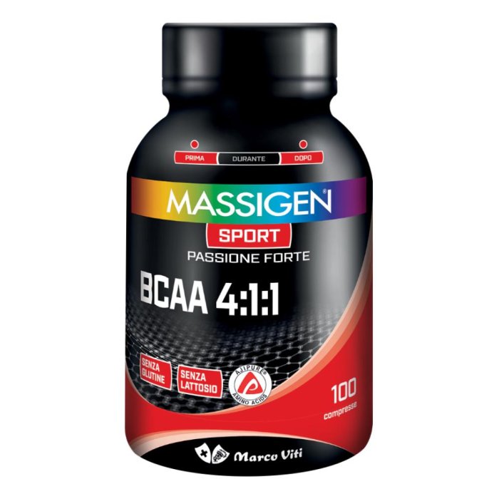 Massigen Sport BCAA 4:1:1 100 compresse - integratore aminoacidi ramificati per muscoli