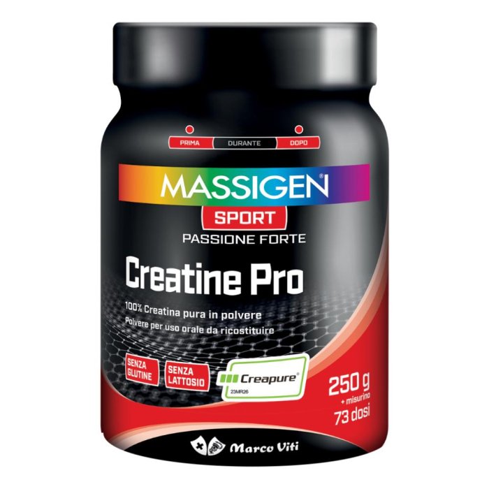 Massigen Sport Creat Pro Integratore di Creatina in Polvere 250 grammi per Energia e Performance Sportiva