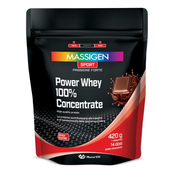 Massigen Sport polvere concentrata gusto cioccolato - integratore energetico per sportivi