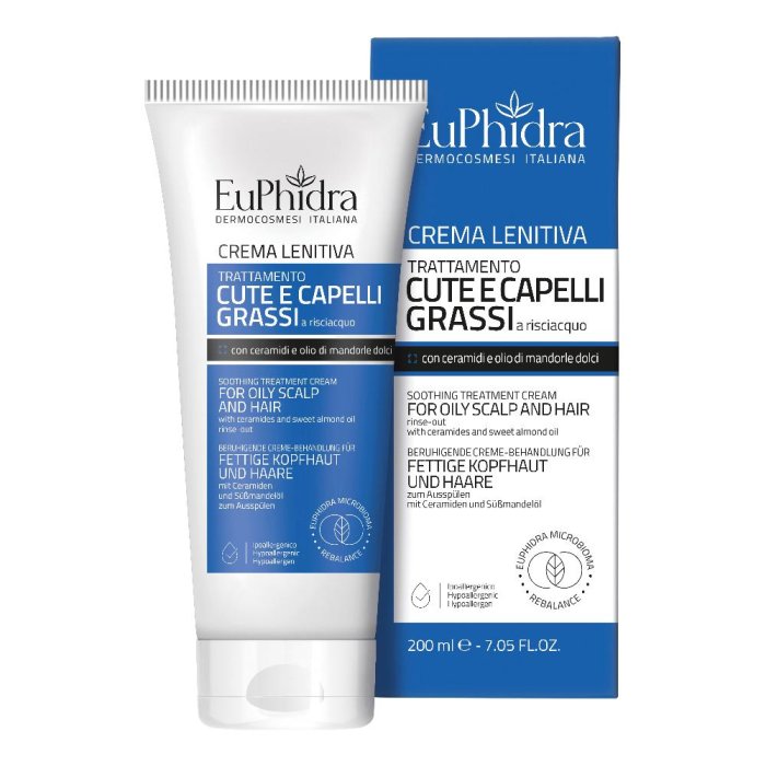 Euphidra Crema Lenitiva Cute e Capelli Grassi a Risciacquo 200 ml