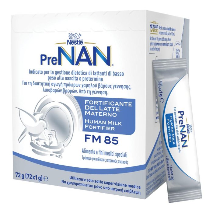 PreNAN FM 85 72 Bustine Fortificante per Latte Materno per Neonati Prematuri e di Basso Peso