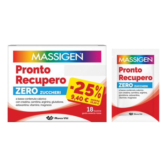 Massigen Pronto Recupero - Zero Zuccheri Integratore 18 Bustine