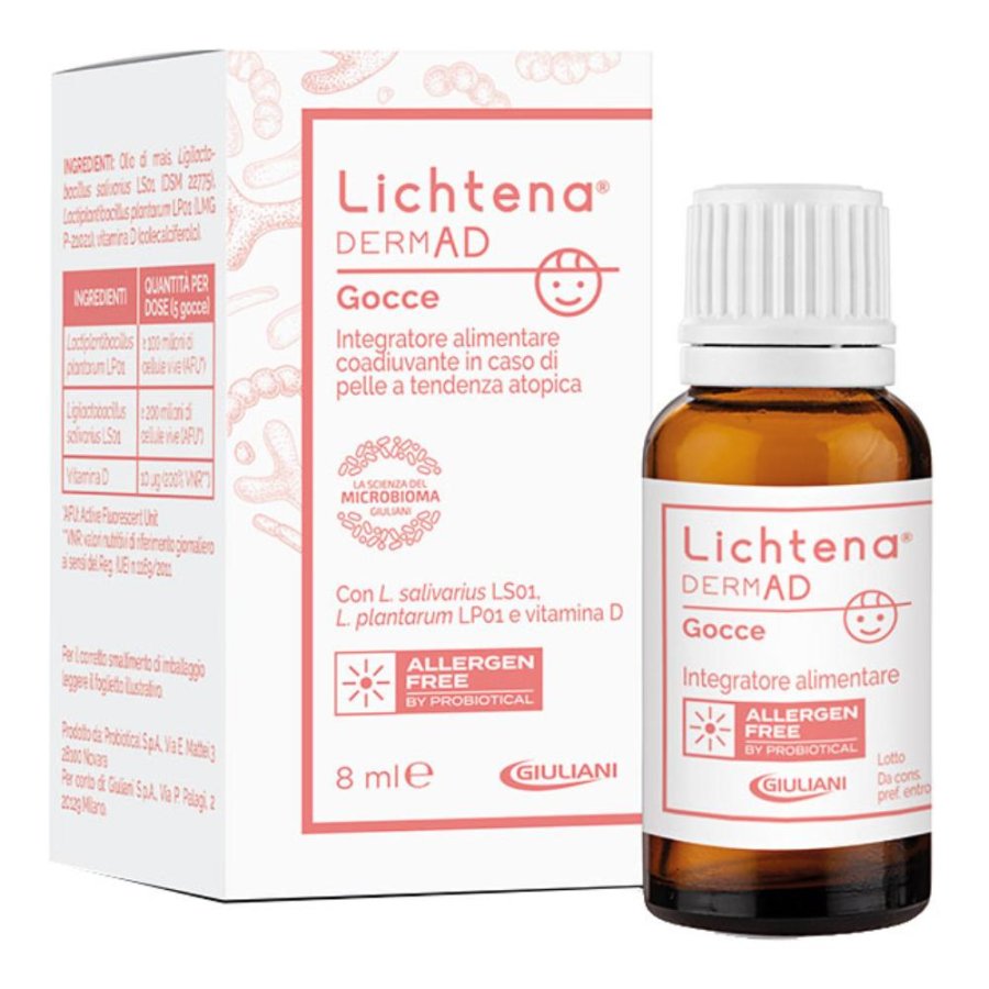 Lichtena Dermad integratore per la pelle a tendenza atopica gocce orali 8ml