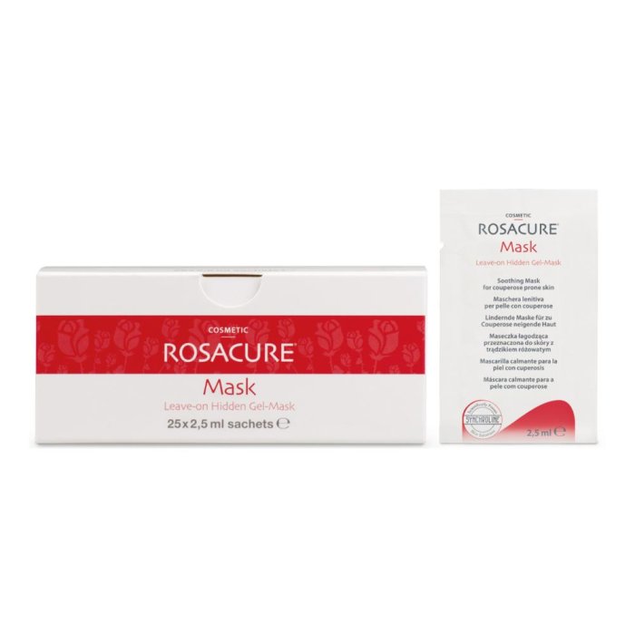 Rosacure Mask Leave On Maschera Viso Lenitiva 25 Bustine Monodose per Pelle Sensibile con Rosacea e Couperose