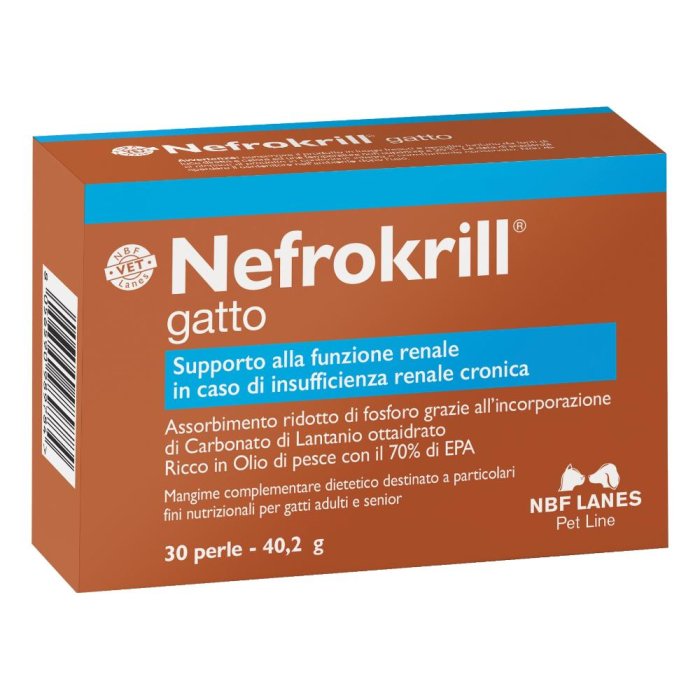 Nefrokrill Gatto 30 perle - integratore per funzionalità renale del gatto