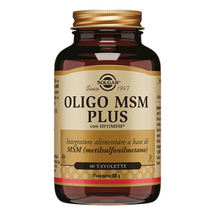 Solgar Oligo MSM Plus 60 Tavolette – Integratore Alimentare con Metilsulfonilmetano (msm), Oligoelementi e Vitamina C per il Benessere di Articolazioni, Pelle, Capelli e Unghie