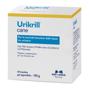 Urikrill Cane Integratore Urinario per Cani 30 Bustine con Mirtillo Rosso e Olio di Krill