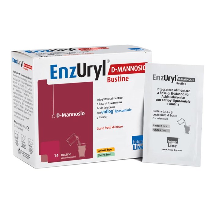 Enzuryl D-Mannosio integratore per benessere della flora intestinale 14 bustine gusto frutti di bosco