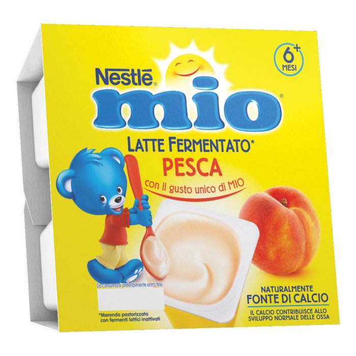 Nestle Mio Merenda Latte Fermentato Pesca 4x100 g - dessert al latte per bambini