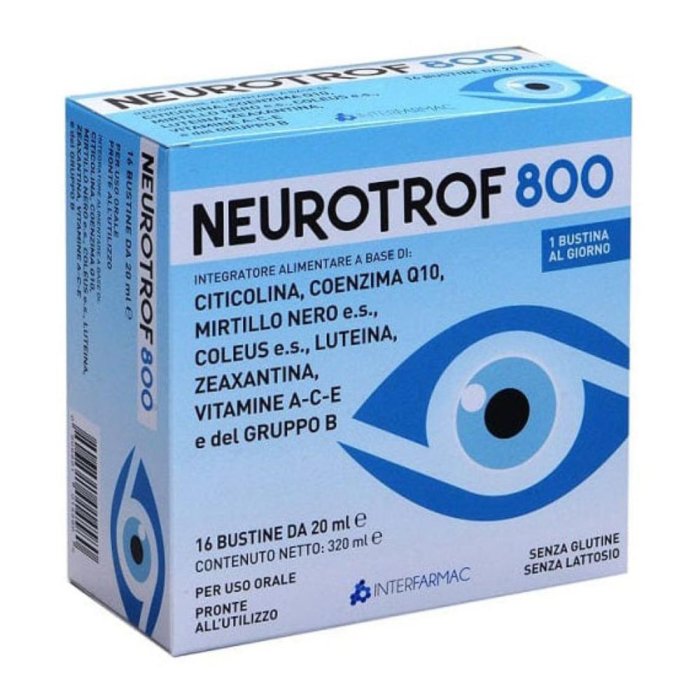 Neurotrof 800 integratore alimentare in bustine 16 pezzi per il supporto del sistema nervoso