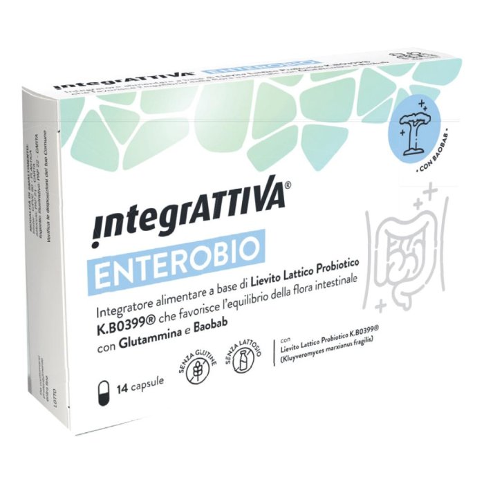 Integrattiva Enterobio Integratore Probiotico con Fermenti Lattici Vivi 14 Capsule per Equilibrio della Flora Intestinale