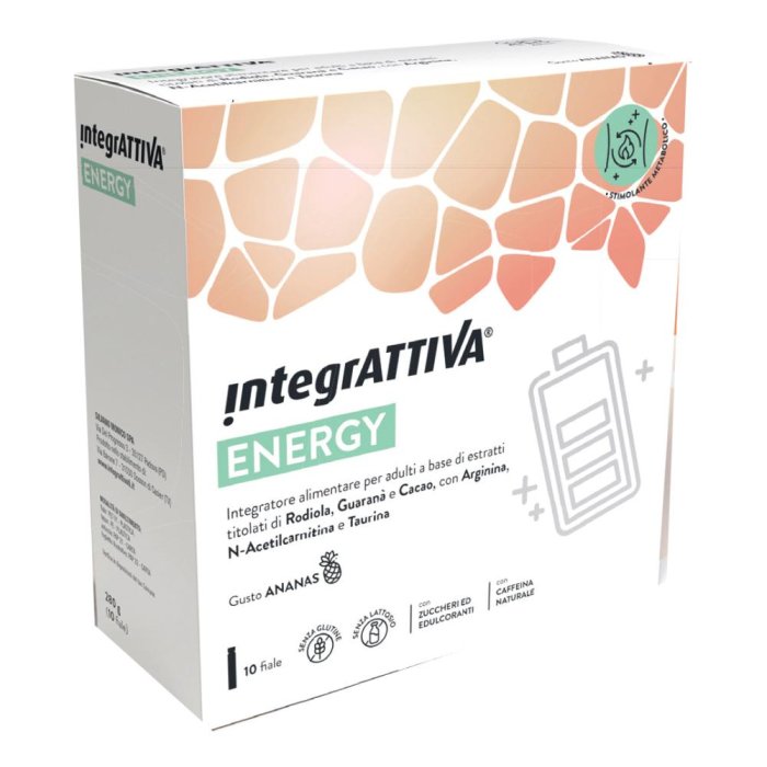 Integrattiva Energy Integratore Energetico 10 Flaconcini da 25 ml Tonico Ricostituente per Stanchezza e Affaticamento