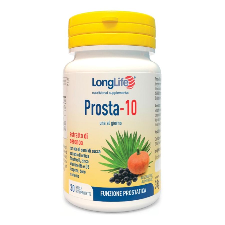 LongLife Prosta 10 Integratore per la Prostata Uomo Benessere Urinario 30 Perle LongLife Prosta 10 Integratore per la Prostata Uomo Benessere Urinario 30 Perle