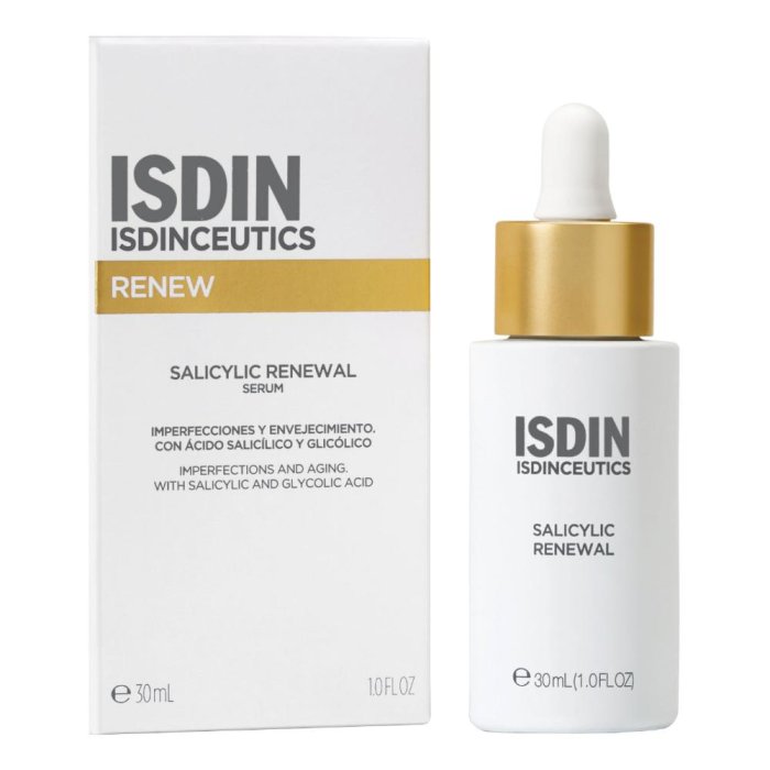 Isdinceutics Salicylic Renewal Siero Esfoliante Viso con Acido Salicilico per Pelle a Tendenza Acneica, Anti Impurità e Pori Dilatati
