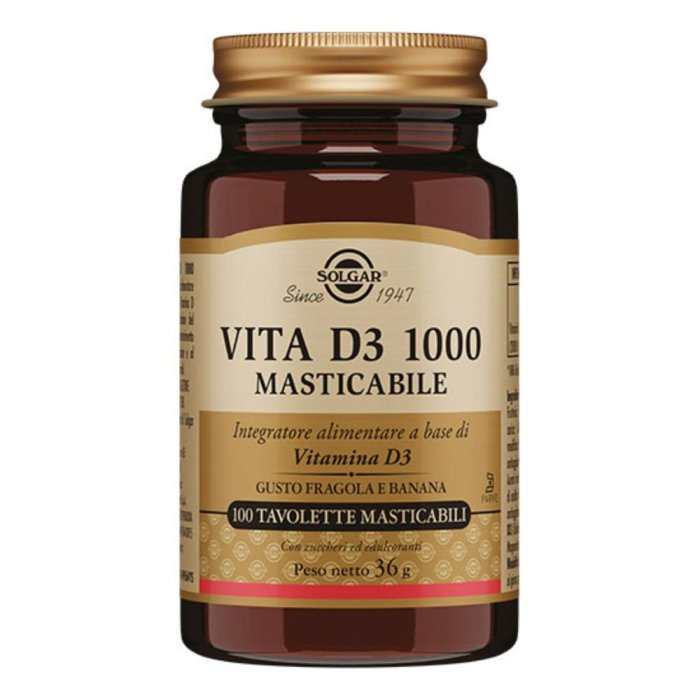  Solgar Vita D3 1000 - Integratore di vitamina D3 100 tavolette