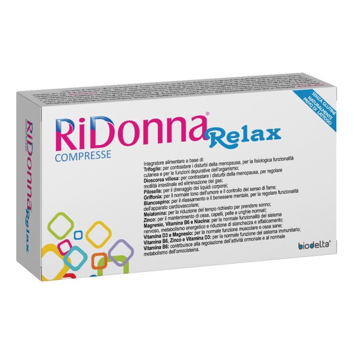 RIDONNA Relax Integratore per Benessere Mentale, Sonno e Rilassamento 30 Compresse