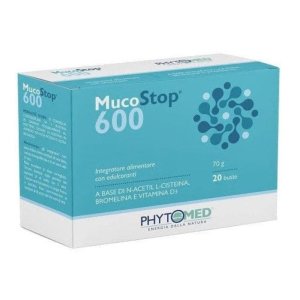Mucostop 20 Bustine – Integratore Mucolitico per Fluidificare il Muco e Favorire la Respirazione