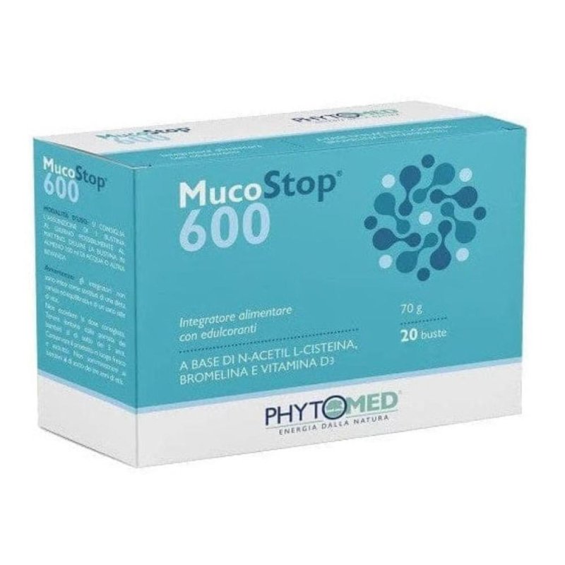Mucostop 20 Bustine – Integratore Mucolitico per Fluidificare il Muco e Favorire la Respirazione