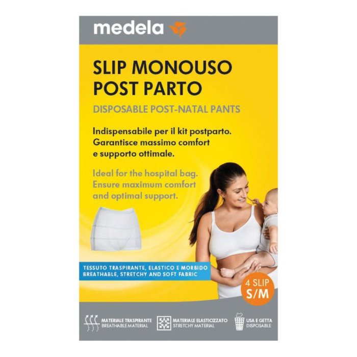Post Natal Pants Mutandine Post Parto Monouso Assorbenti Taglia S-M Confezione da 4 Pezzi