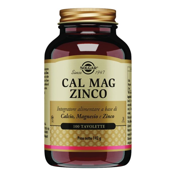 Solgar - Cal Mag Zinco 100 Tavolette: Integratore di Calcio, Magnesio e Zinco per il Benessere Osseo