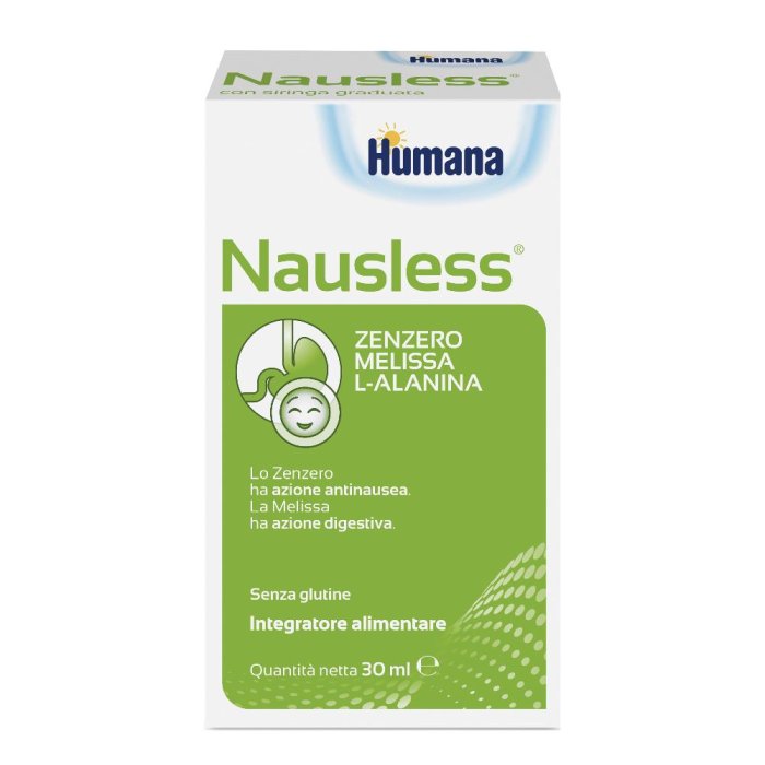 Humana Nausless Integratore 30 ml Gocce Orali per Nausea e Disturbi Gastrointestinali