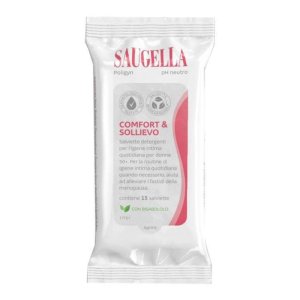 Saugella Poligyn Salviette Intime Lenitive 15 Pezzi per Igiene Intima Quotidiana