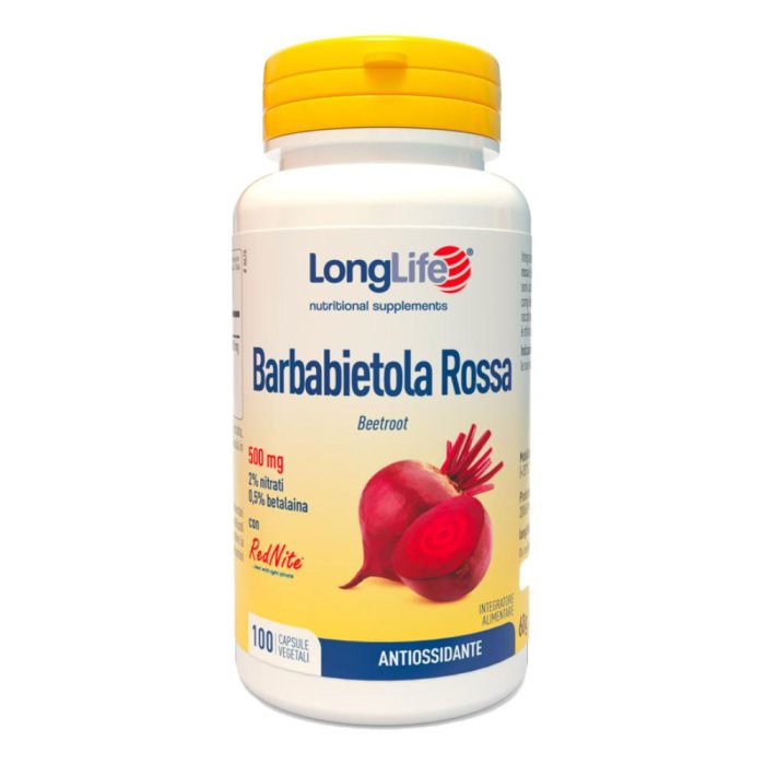 LongLife Barbabietola Rossa 100 Capsule Integratore Alimentare Naturale per Circolazione e Benessere Cardiovascolare