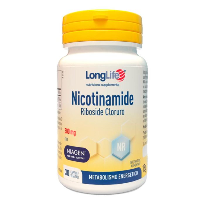LongLife Nicotinamide Riboside Cloruro Integratore Vitamina B3 30 Capsule per Energia Cellulare e Benessere Metabolico