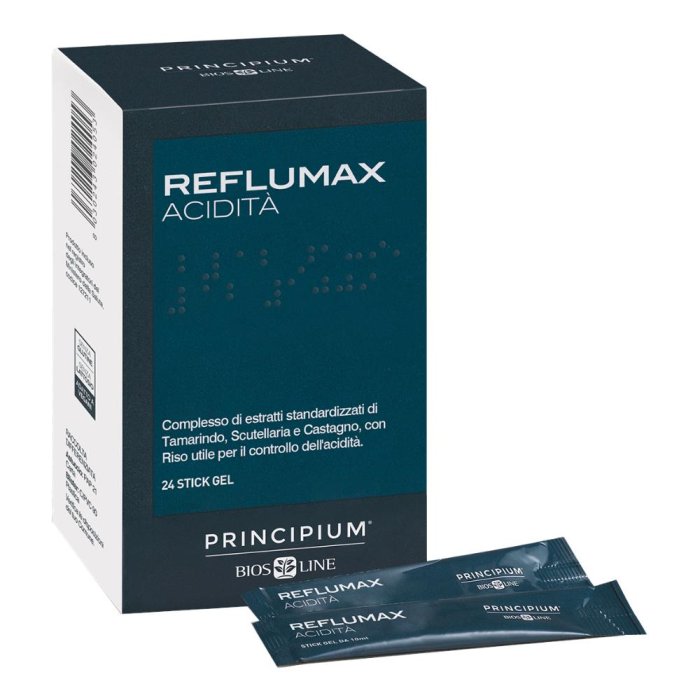 Bios Line Principium - Reflumax Acidità Integratore Controllo Acidità Gastrica 24 Stick Gel