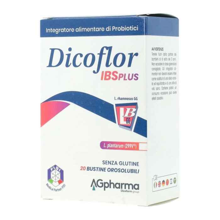 Dicofarm Dicoflor - IBSPlus Integratore alimentare a base di probiotici, 20 bustine orosolubili