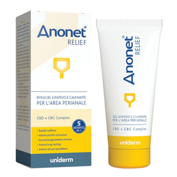 Anonet - Relief Emulgel Lenitivo e Calmante per l'area Perianale, 25ml